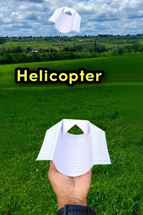 It is a flying paper helicopter plane-making video tutorial. It is a cool design paper airplane that can fly fast and far. In this video, I am showing how to make the best and most beautiful helicopter airplane with color paper. #toyplane #helicopter #paperhelicopter How To Make A Paper Helicopter, Diy Helicopter, Paper Helicopter, Best Paper Plane, Toy Helicopter, Plane Crafts, Flying Paper, Primary Activity, Paper Plain