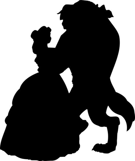 Silhouette Art Disney, Disney Characters Silhouettes, Beast Silhouette, Silhouettes Disney, Beauty And The Beast Silhouette, Image Joker, Disney Princess Silhouette, Disney Silhouette Art, Beauty And Beast Birthday