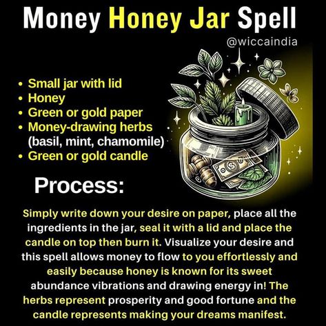 Money Pot Spell, Commitment Spell Jar, Binding Spell Jar, Job Spell Jar, Sour Jar Spell, Honey Jar Spell, Manifesting Money Affirmations, Money Spells Magic, Witchcraft Diy