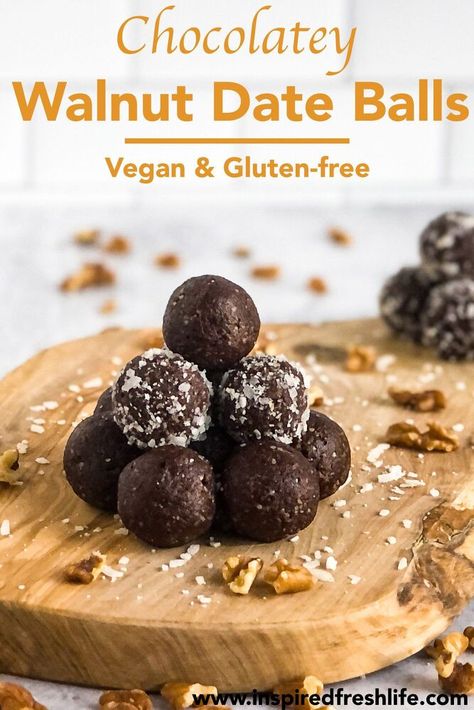 Walnut Balls, Aip Snacks, Gluten Free Snacks Recipes, Date Balls, Fresh Snacks, Date Bars, Food Contest, Brownie Bites, Medjool Dates