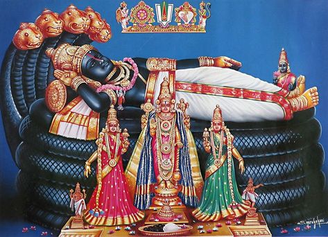 Sri Ranganatha Swamy Ranganatha Swamy, Most Powerful Mantra, Hindu Symbols, Indian Traditional Paintings, Rama Image, Lord Rama, Lord Vishnu Wallpapers, Tanjore Painting, Yoga Nidra