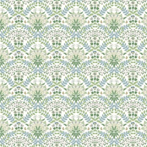 Bramble Blue & Green wallpaper by Rifle Paper Co. Light Blue And Green Wallpaper, Wallpaper Bathroom Green, Wallpaper Accent Wall Green, Green Wallpaper For Bedroom, Green And Blue Bedroom, Green Kitchen Wallpaper, Green Pattern Wallpaper, Green And Blue Wallpaper, Blue Pattern Wallpaper