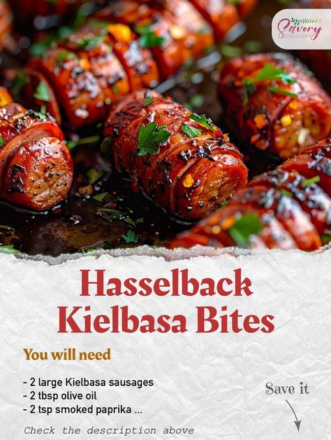 Hasselback Kielbasa Bites, Hasselback Kielbasa, Kielbasa Bites, Kielbasa Sausage, Meat Salad, Kielbasa, 5 Pounds, Sausages, Appetizer