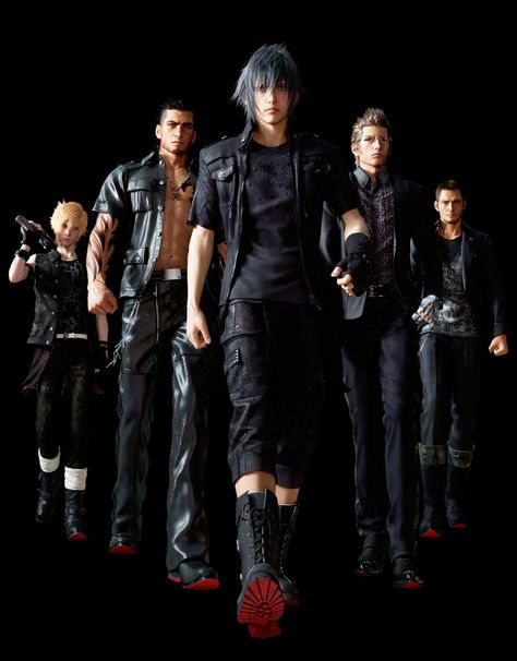 Prompto, Gladiolus, Noctis, Ignis, & Cole - Characters & Art - Final Fantasy XV Circus Characters, Noctis Lucis Caelum, Fantasy Kingdom, Final Fantasy X, Final Fantasy Art, Chun Li, Final Fantasy Xv, Science Fiction Tv, Final Fantasy Xiv