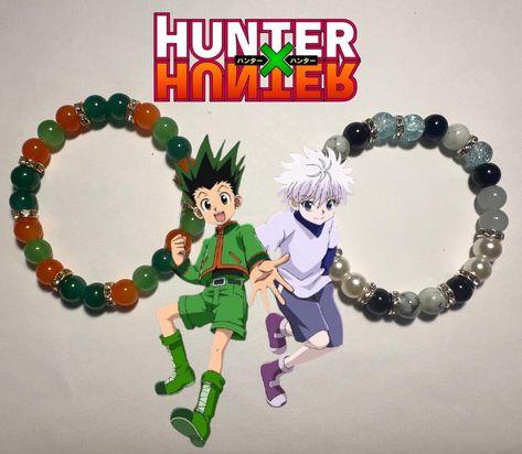 Can’t name two better Hunters 🗾 Gon x Killua Set out now! ⚡️💥 NOW SOLD OUT 🫣 • Grab our HXH inspired bracelets while supplies last. Shop LuvTreasured and fill your wrist with treasure — ★ 🃏⛓️ • • • • • if viewing, follow @luvtreasured on instagram and tiktok #beadedbracelets #jewelry #bracelets #explorepage #luvtreasured Hxh Bracelet, Gon X Killua, T Name, Inspired Bracelets, Hunter X Hunter, Jewelry Bracelets, Bracelet, Canning, Instagram