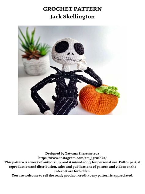 Jack Skeleton Crochet Pattern, Jack Skeleton Crochet Pattern Free, Nightmare Before Christmas Amigurumi Free Pattern, Sally Crochet Pattern Free, Crochet Zero Pattern Free, Jack Skellington Crochet Pattern, Amigurumi Car, Tim Burton Personajes, Half Double Crochet Decrease