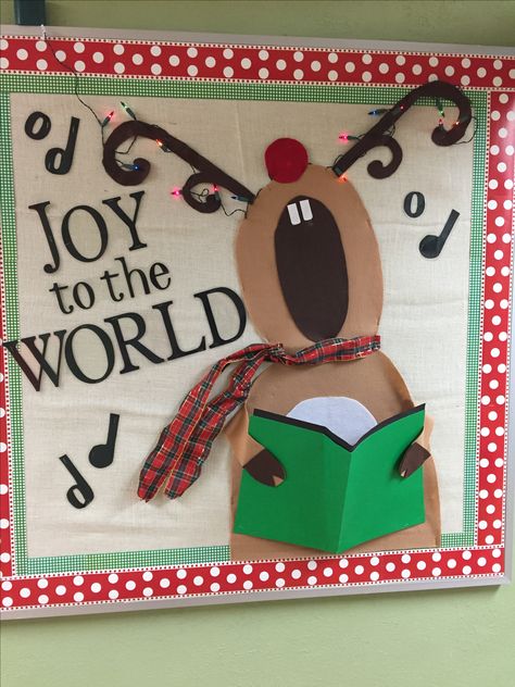 Music Classroom Christmas Door, Poster Board Christmas Ideas, Christmas Song Door Decorations For School, Christmas Bullinton Board, Boletin Board For Christmas, High School Bulletin Board Ideas Christmas, Bulletin Christmas Board Ideas, Christmas Decorations Bulletin Boards, Christmas Song Themed Door Decoration