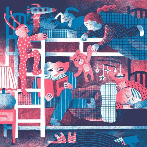 Sibling Room Sharing Joohee Yoon, Lit Aesthetic, Stephen Collins, Sleep Clinic, Sleep Late, Weekend Reading, Illustration Kids, Be Consistent, Engraving Illustration