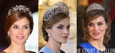 The Top Ten: Spanish Royal Tiaras | The Court Jeweller Poltimore Tiara, Strathmore Rose Tiara, Windsor Family, Floral Tiara, Flower Tiara, Royal Crowns, Royal Tiaras, Pearl Tiara, The Royal Collection