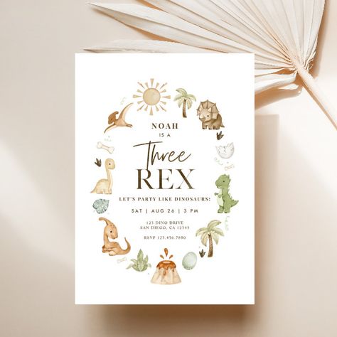 3 Rex Birthday Party Invitation, Three Historic Birthday Party, Two Rex Birthday Party, Three Rex Birthday Cake, Three Rex Birthday Party Boy, Two Rex Birthday, Dinosaur 2nd Birthday, Dinosaur 3rd Birthday, Third Birthday Boys