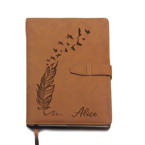 Personalised PU Leather Notebook Diary Business A5 Size Buckle - Etsy UK Leather Bound Notebook, Personalized Leather Notebook, Personalised Gifts For Mum, Leather Diary, Presentation Ideas, Notebook Ideas, Christmas Journal, Diary Notebook, Brown Design