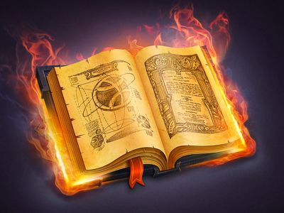 Dribbble - The Book by Mike | Creative Mints Magic Books Fantasy Concept Art, Magic Book Illustration, Magic Book Art, Fantasy Book Art, Magic Fire, Magical Books, Book Magic, Book Icon, Magic Books