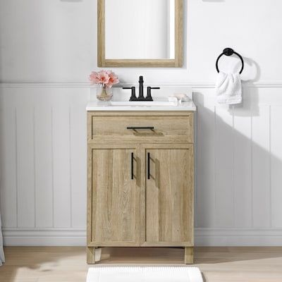 24 Inch Vanity, 24 Inch Bathroom Vanity, Engineered Stone Countertops, Floor Bathroom, Small Bathroom Vanities, Brown Bathroom, Single Sink Bathroom, Bathroom Size, Bathroom Top