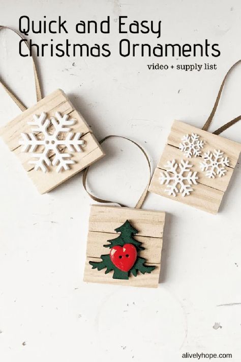 The Best DIY Dollar Store Christmas Ornament Hacks EVER! - The Cottage Market Quick And Easy Christmas Ornaments, Easy Christmas Ornaments To Make, Ornaments To Make With Kids, Diy Christmas Ornaments Rustic, Christmas Ornaments Diy Kids, Simple Ornaments, Dollar Store Christmas Crafts, Ornaments To Make, Easy Christmas Ornaments