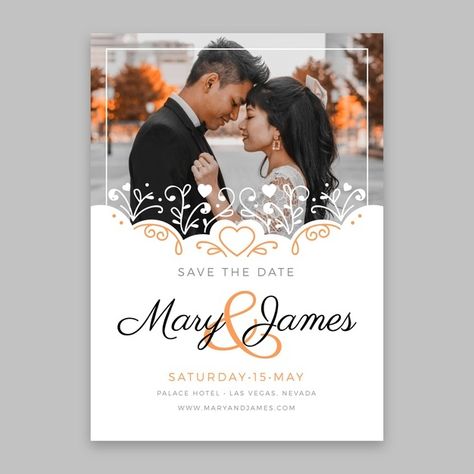 Wedding invitation template theme | Free Vector #Freepik #freevector #wedding #wedding-invitation #invitation #design Wedding Card With Photo, Wedding Poster Design, Boho Wedding Invitation Template, Caricature Wedding, Elegant Wedding Invitation Card, Minimal Wedding Invitation, Wedding Thanks, Floral Wedding Invitation Card, Creative Wedding Invitations