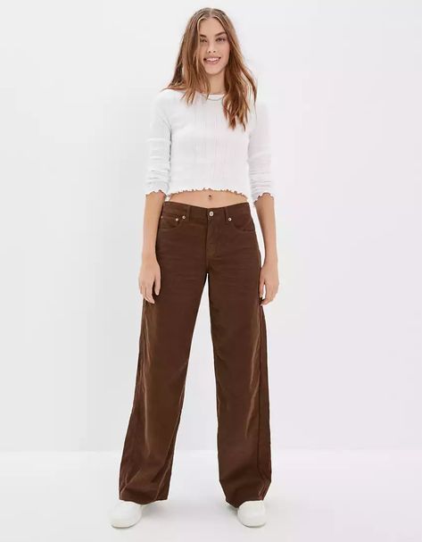 AE Corduroy Low-Rise Baggy Wide-Leg Pant Skater Pants, Baggy Pants, Baggy Pant, Mens Outfitters, Corduroy Pants, Wide Leg Jeans, Leg Pants, Wide Leg Pants, Low Rise