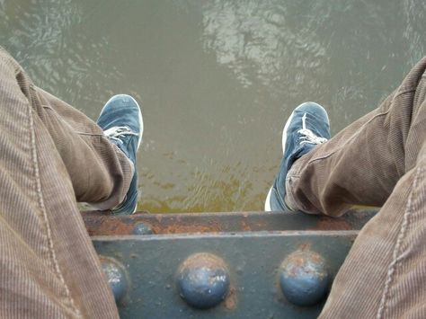 Bridge Looking Down, First Person Point Of View Drawing, Looking Down Perspective, Jumping Off Bridge, Sitting On A Bridge, First Person Pov, First Person Point Of View, First Person Perspective, Person Perspective