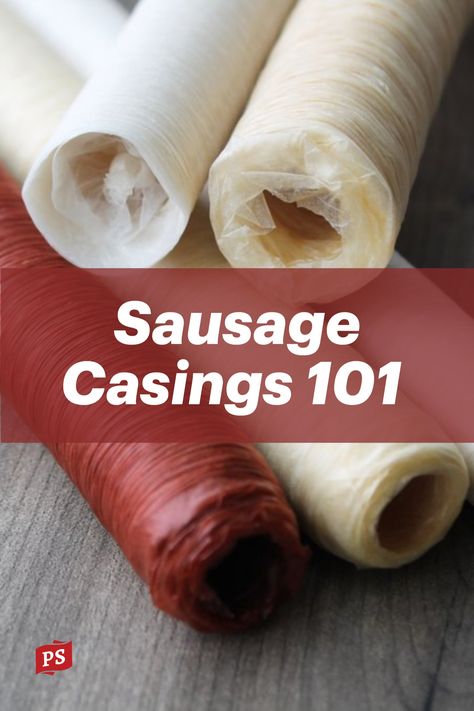 Not sure what sausage casing to use? Learn the basics of natural casings, collagen casings, and fibrous casings and our recommendations by sausage type. Sausage casings ensure your end product is flavorful, processed evenly, and has great texture.

#sausagemaking #sausage #homemadesausage #casings #sausagecasings Homemade Venison Brats, Curing Meats At Home, Homemade Sausage Links With Casing, Homemade Sausage Links, Making Sausage Homemade, Country Style Sausage Recipes, Home Made Sausage Recipes, Fresh Sausage Recipes, Sausage Seasoning Recipes