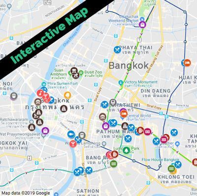 MAP: Bangkok Tourist Map | Free Interactive Map: 75+ Points Of Interest | Food Fun Travel Blog Bangkok Tourist Map, Bangkok Tourist, Tourist Map, Fun Travel, Travel Map, Interactive Map, Bangkok Thailand, The Map, Travel Advice