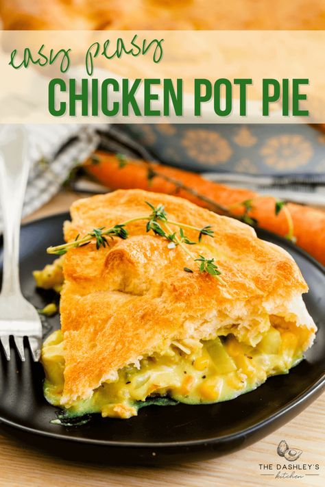 Almost made from scratch, this Chicken Pot Pie is filled with a savory gravy, loaded with fresh cooked veggies and topped with the flakiest of buttery crusts. Pull out that rotisserie chicken and pre-made crescent dough to make dinner for yourself even easier! #chickenpotpie #homemadepotpie #potpie #chickenpie #homemadechickenpotpie #chickenrecipes #rotisseriechickenrecipes #Chickenpotpierecipes #dinnerrecipes #freezermealrecipes #budgetfreezermeals #budgetrecipes #easymeals #familydinner Homemade Pot Pie, Turkey Pot Pie Recipe, Easy Chicken Pot Pie Recipe, Best Chicken Pot Pie, Homemade Chicken Pot Pie, Pot Pie Filling, Turkey Pot, Pot Pie Recipe, Turkey Pot Pie