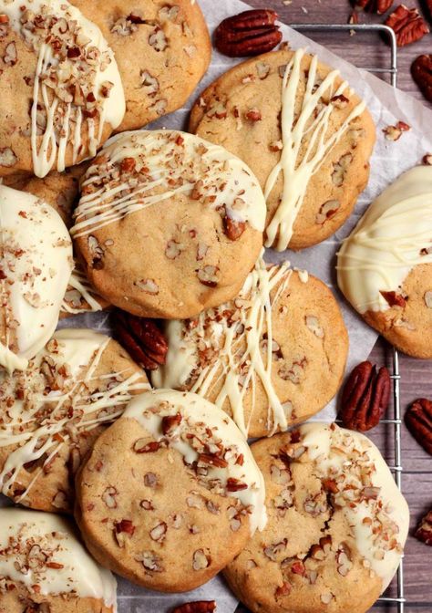 Brown Butter Pecan Cookies - Scientifically Sweet Brown Butter Shortbread Cookies, Butter Pecan Shortbread, Brown Butter Pecan Cookies, Scientifically Sweet, Banana Coffee Cakes, Pecan Shortbread, Chocolate Chip Pecan Cookies, Butter Pecan Cookies, Cookie Bakery