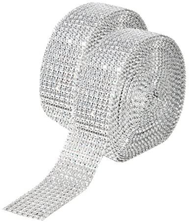 Amazon.com: Mandala Crafts Faux Diamond Bling Wrap, Faux Rhinestone Crystal Mesh Ribbon Roll for Wedding, Party, Centerpiece, Cake, Vase Sparkling Decoration (Flower Pattern 4 Inches 10 Yards, Black) Diamond Ribbon, Rhinestone Sticker, Sewing Supplies Storage, Diy Event, Diamond Bling, Diy Rhinestone, Mesh Ribbon, Diy Decor Crafts, Sewing Organization