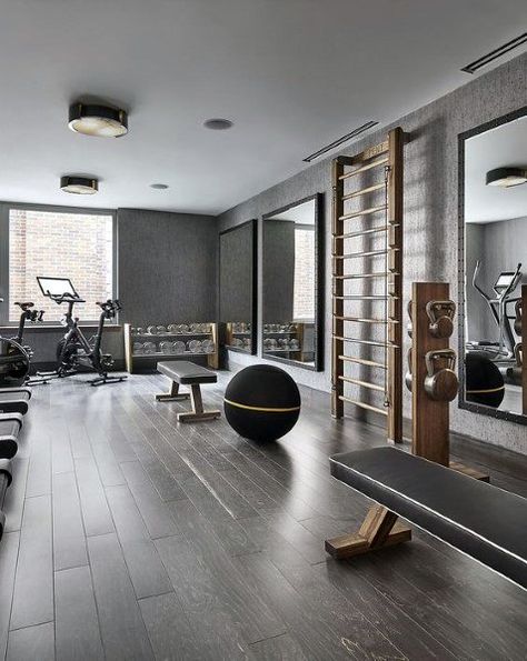 Top 40 Best Home Gym Floor Ideas - Fitness Room Flooring Designs Gym Room Ideas, Dream Home Gym, Home Gym Flooring, Workout Room Home, Basement Gym, Desain Pantry, Gym Room At Home, Gym Interior, Home Gym Decor