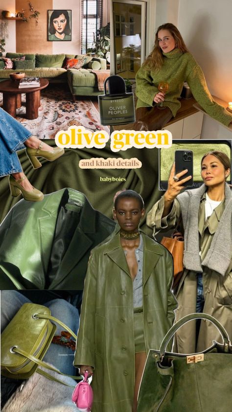 #fall2024 #falltrends #outfit Trends 2024, Oliver Peoples, Green And Khaki, Fall Fashion Trends, Fall Trends, Fall Fashion, Spring Fashion, Olive Green, Autumn Fashion