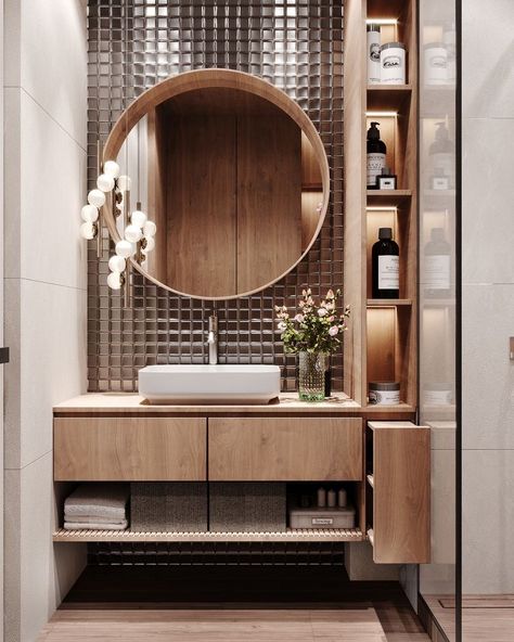 Bathroom Interior Design Modern, Modern Small Bathrooms, Luxury Master Bathrooms, Organization Bathroom, Washbasin Design, Interior Bathroom, Bathroom Decor Luxury, Washroom Design, Vanity Design