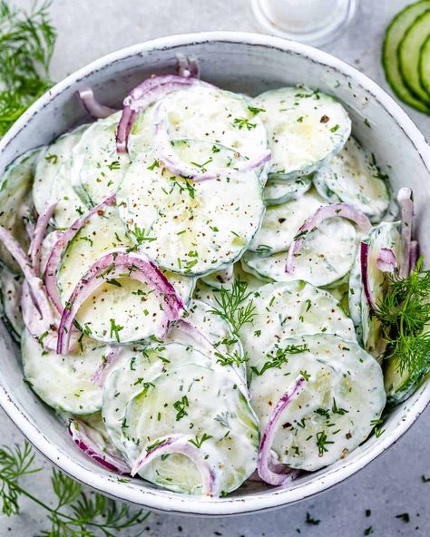 German Cucumber Salad, Cucumber Dill Salad, Keto Salads, Creamed Cucumbers, Salad Cream, Cucumber Salad Recipe, Cucumber Dill, Creamy Cucumber Salad, Cucumbers And Onions