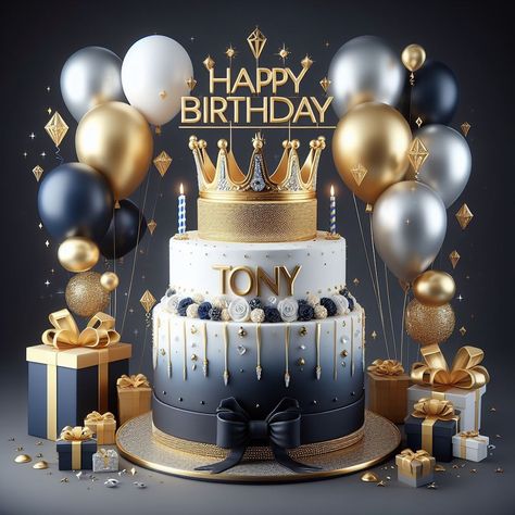 Happy Birthday Tony, Happy Birthday King, Birthday King, 1st Birthday Cakes, A Birthday Cake, 1 Birthday, Night Messages, Good Night Messages, Let's Celebrate