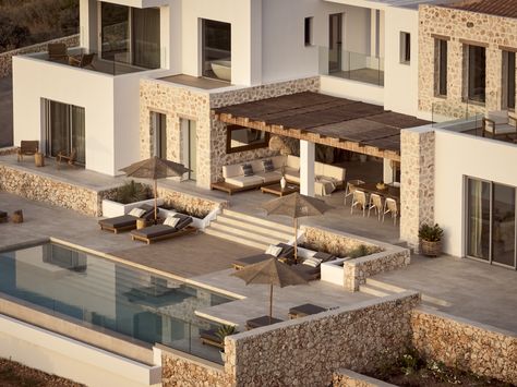 Kyanos | Luxury Greek Island Villa With Pool | The Peligoni Club Greek Hotel, Hotels In Greece, New For 2023, Bohemian Chic Decor, Villa With Pool, Greece Hotels, Island Villa, Family Hotel, Family Holidays