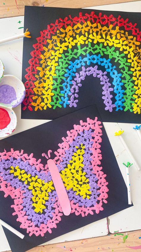 Kids Craft and Learning Page on Instagram: “Straw Printing🦋 follow @abcdeelearning for more craft ideas” Straw Activities, Straw Art, Straw Crafts, Learning Toys For Toddlers, Craft Club, Book Art Diy, Kids Ideas, Childrens Crafts, Learning Colors