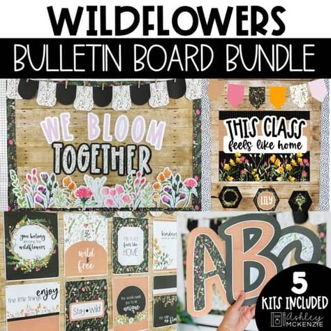 Ashley McKenzie | Teachers Pay Teachers Wildflower Bulletin Board, Bloom Classroom Theme, Wild Flower Classroom Theme, Wildflowers Classroom Theme, Wildflower Classroom Theme, Green Themed Classroom, Flower Classroom Theme, Floral Classroom Theme, Garden Classroom Theme