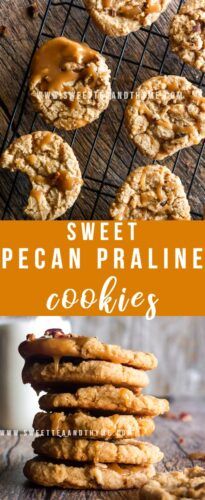 Praline Icing, Praline Cookies Recipe, Brown Sugar Pecan Cookies, Pecan Praline Cookies, Praline Cookies, Icing Drizzle, Pralines And Cream, Crunch Cookies, Praline Recipe