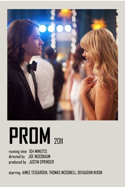 Prom Movie, Thomas Mcdonell, Disney Prom, Dean Norris, Christine Elise, Prom Posters, Raini Rodriguez, 2011 Movies, Cameron Monaghan