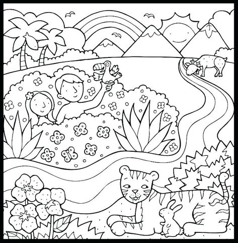 Gods Creation Crafts, Adam And Eve Craft, God Created The World, Genesis Creation, Creation Coloring Pages, Bible Coloring Sheets, The Book Of Genesis, Jesus Coloring Pages, Best Coloring Pages