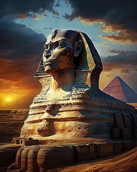 Egypt Sphinx Art, The Sphinx Egypt, The Great Sphinx Of Giza, Ancient Egypt Hieroglyphics, Sphinx Egypt, Ancient Egyptian Cities, Sphinx Of Giza, Starověký Egypt, Egypt Concept Art