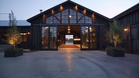 BarndoModern High End Barndominium, Industrial Barndominium Ideas, Large Barndominium Ideas, Barndominium Breezeway, Barndominium Backyard, Modern Barndominium Ideas Floor Plans, Modern Barndominium Floor Plans, Ranch Bardominium, Pods Architecture