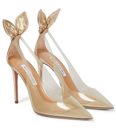 Jimmy Choo Bing 100, Aquazzura Bow Tie, Event Performance, Jimmy Choo Bing, Aquazzura Shoes, Gold Pumps, Heels Classy, Satin Pumps, Aesthetic Shoes