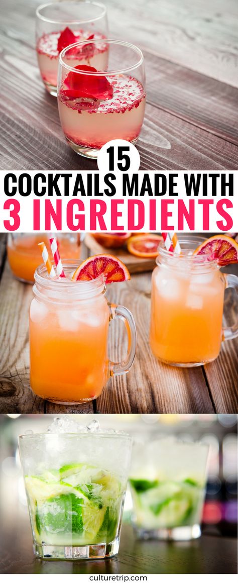 15 Stylish Cocktails Made With Only 3 Ingredients Pregame Drinks, Vodka Drinks Easy, Drinks Alcohol Recipes Easy, Vodka Mixed Drinks, Vodka Cocktails Easy, Easy Mixed Drinks, Easy Alcoholic Drinks, Alcholic Drinks, Summer Drinks Alcohol