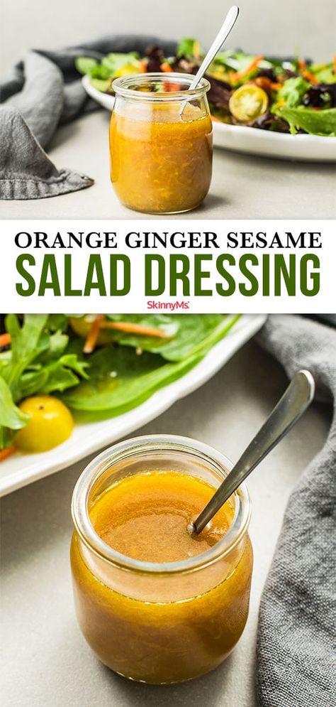 Orange Salad Dressing, Ginger Dressing Recipe, Tofu Fish, Sesame Salad Dressing, Sesame Salad, Asian Salad Dressing, Ginger Salad Dressings, Sesame Ginger Dressing, Savory Salads