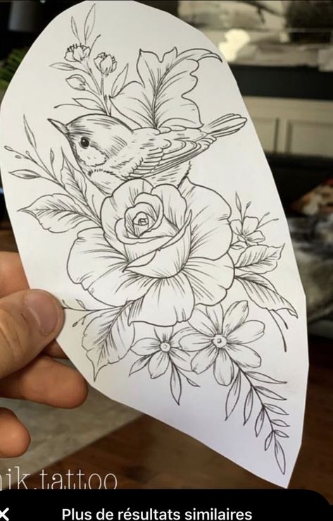 Swallow Flower Tattoo, Wren Tattoo Simple, Hase Tattoos, Bird And Flower Tattoo, Robin Tattoo, Floral Tattoo Sleeve, Flower Tattoo Designs, Birds Tattoo, Simplistic Tattoos