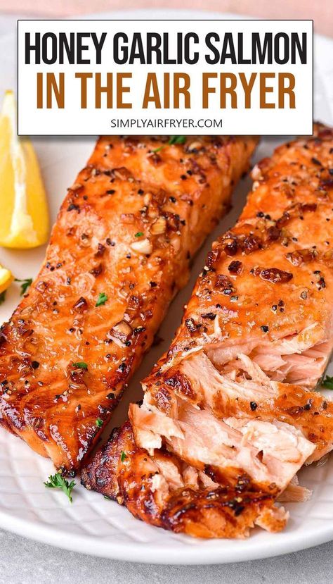 Sep 28, 2023 - Want to make air fryer honey garlic salmon? With a delectable marinade, this salmon is easy to prep and cooks to perfection in no time! Easter Entrees, Air Fryer Recipes Salmon, Salmon Recipes Baked Healthy, Air Fryer Salmon, Honey Garlic Salmon, Air Fryer Fish, Garlic Salmon, Air Fryer Oven Recipes, Air Fry Recipes