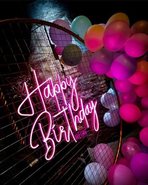 Theme Birthday Decoration, Happy Birthday Neon, Birthday Decoration Ideas, Birthday Party Images, Birthday 5, Book Birthday, Happy Birthday Text, Happy Birthday Greetings Friends, Happy Birthday Wallpaper