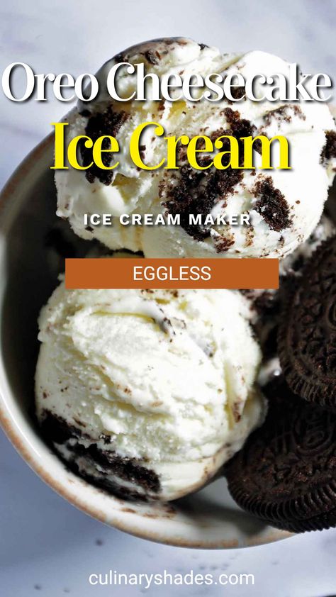 Cuisinart Ice Cream Maker Recipes, Cream Cheese Ice Cream, Ice Cream Flavour, Vegetarian Instant Pot Recipes, Oreo Cream Cheese, Cream Cheese Oreo, Ice Cream Kids, Cuisinart Ice Cream Maker, Cheese Ice Cream