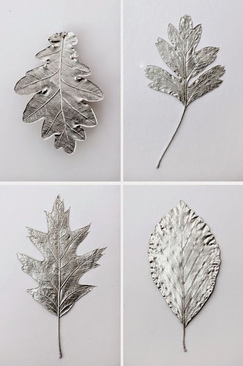 Silver Home Accessories, Christmas Decorations For Kids, Silver Leaves, Mason Jar Crafts Diy, Gift Toppers, Metal Leaves, Can Crafts, Silver Christmas, Mason Jar Diy