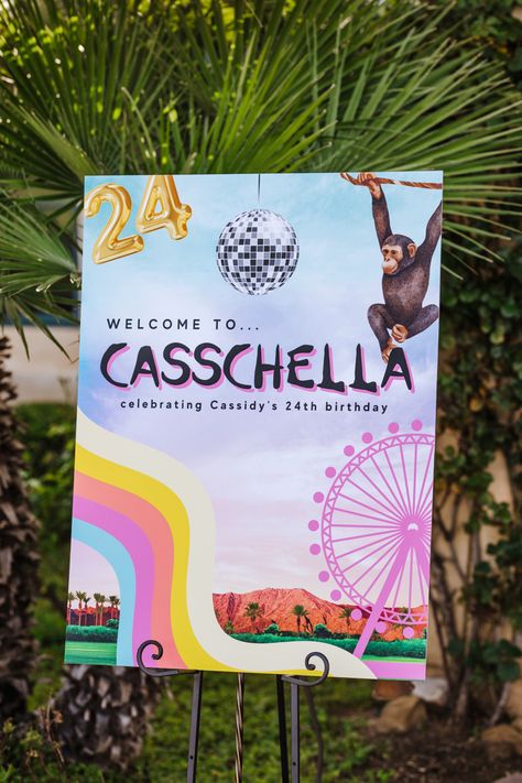 Coachella Sign, Cochella Party Theme Decor, Coachella Deco, Coachella Invitation, Coachella Party Ideas Decor, Coachella Theme Birthday, Coachella Theme Party Decoration, Coachella Inspired Party, Coachella Birthday Party