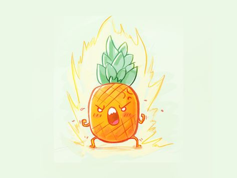 Angry Pineapple by Ayoub M #Design Popular #Dribbble #shots Pineapple Drawing, Cartoon Pineapple, Pineapple Illustration, Pineapple Tattoo, Pineapple Wallpaper, Cute Pineapple, Family Therapist, Pineapple Design, Illustration Style