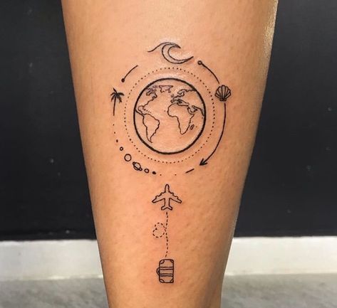 Globe Tattoos, Seashell Tattoos, Map Tattoos, Muster Tattoos, Inspiration Tattoos, Discreet Tattoos, Dainty Tattoos, Girly Tattoos, Subtle Tattoos